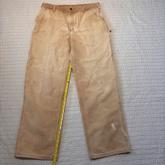 Vintage Carhartt Mens 38x34 Original Dunagree Fit Double Knee Pants faded - Picture 7 of 10